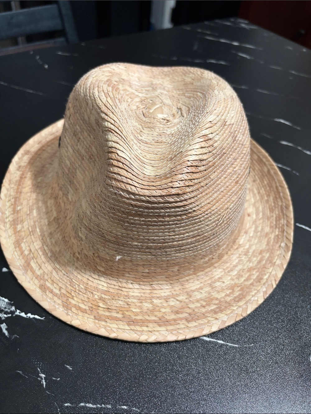 Source Unknown Men's Straw Fedora - Light Natural Tan